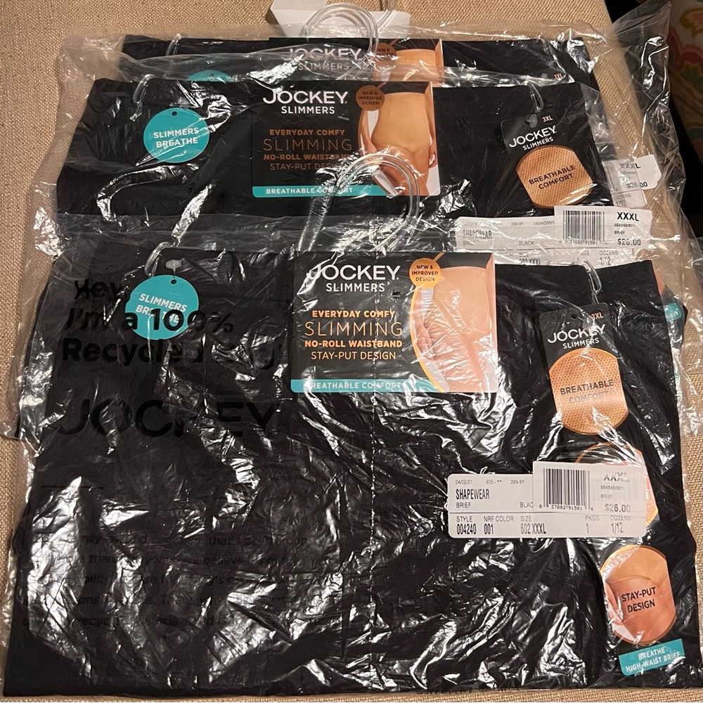 Jockey Slimming High-Waisted Breathable Comfort Shapewear Slimmers Black XXL‎